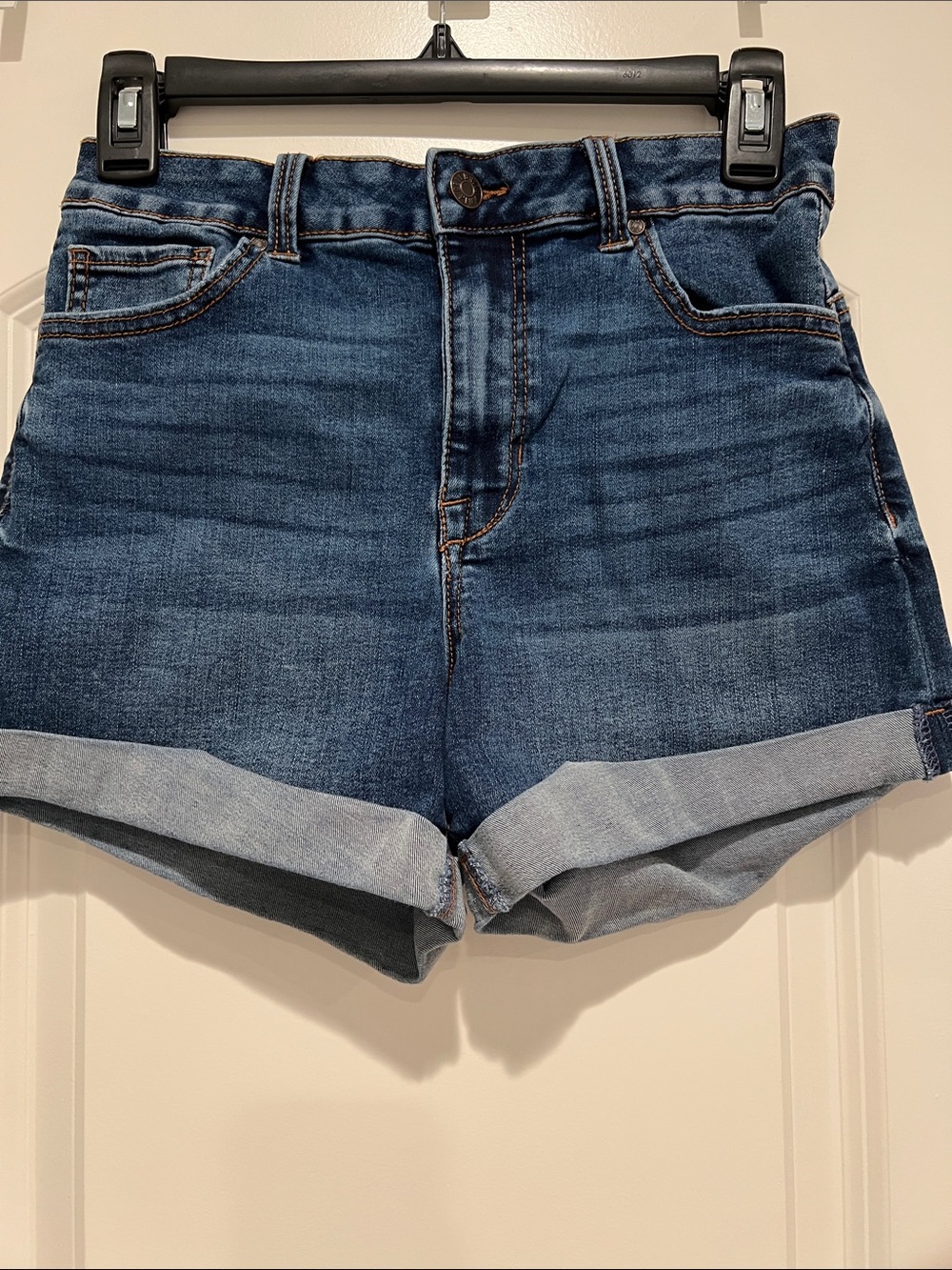 Celebrity Pink Dark Blue Cuffed Denim Shorts